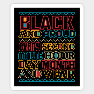 Black and Proud Black Lives African Color Word Art Original Magnet